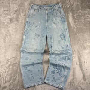 Gap 90s Loose Carpenter Mid Rise Jeans relaxed straight fit/ light wash style 26